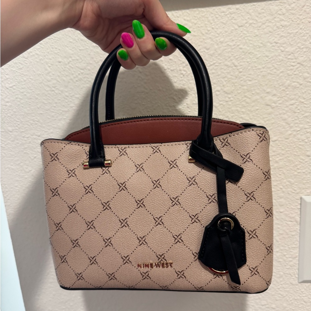 Nine West Pink and Black Satchel Eloise Jet Set